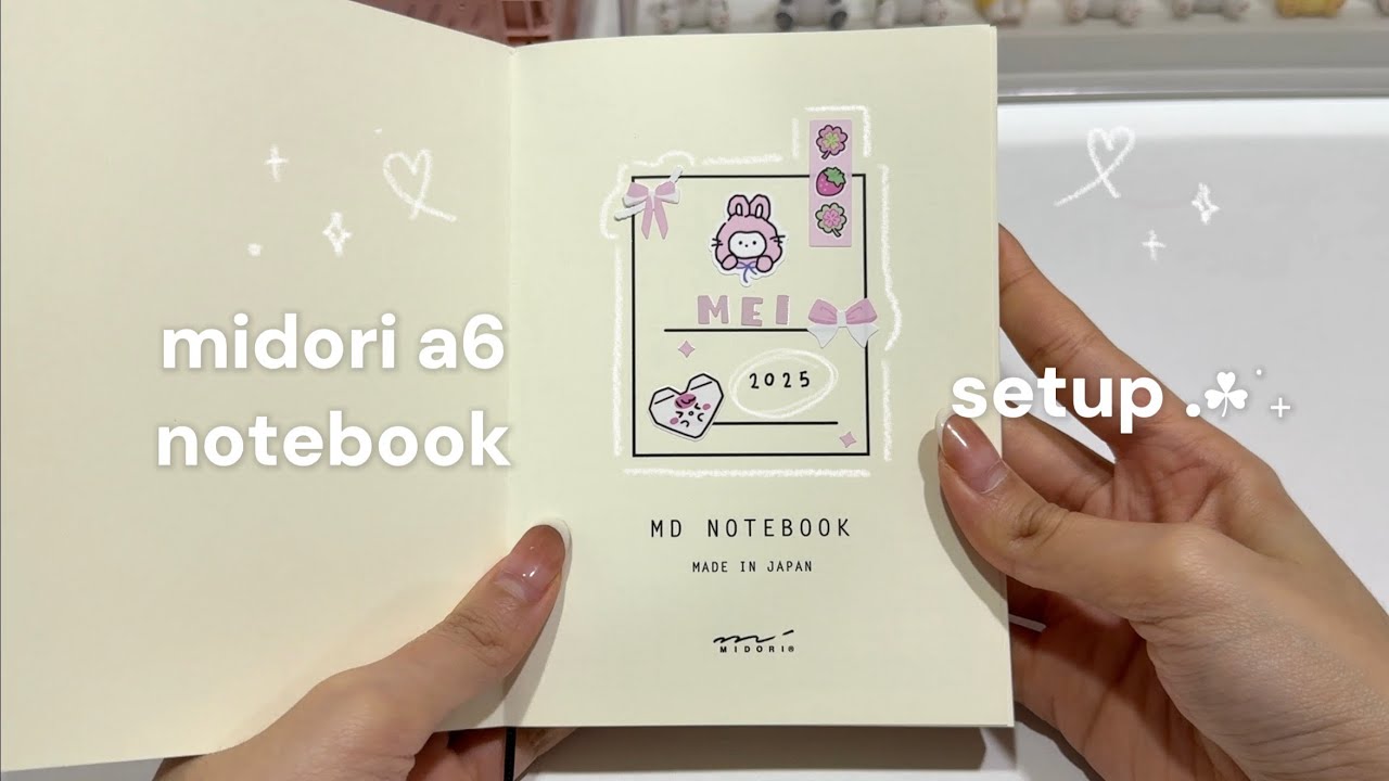 set up my first midori A6 notebook 📓 + journal with me ♡