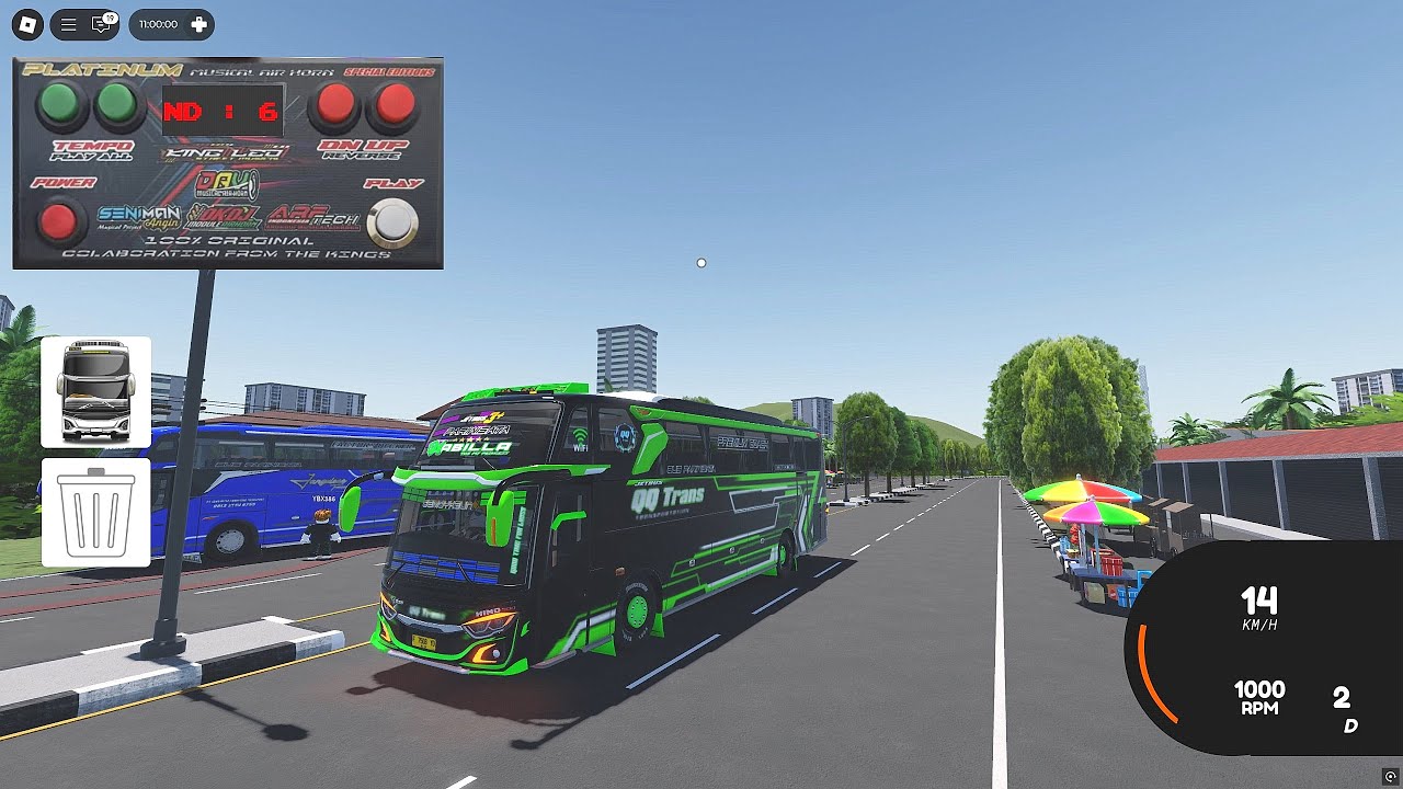 Bus QQ Trans Nabila Gemoykeun | Roblox Bus Driving Indonesia Basuri