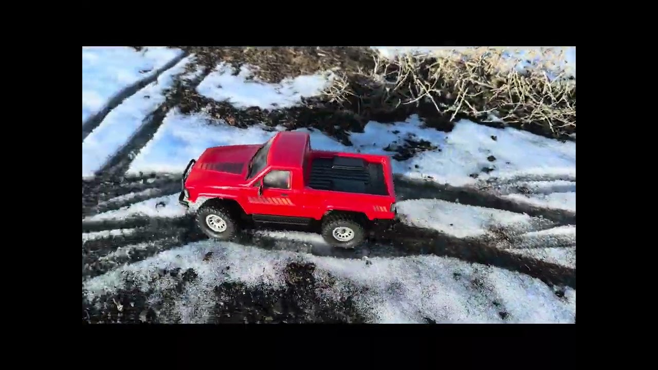 Toyota SR5 playing in water, snow, and rock climbing #rc #rctruck #toyota #offroad 
