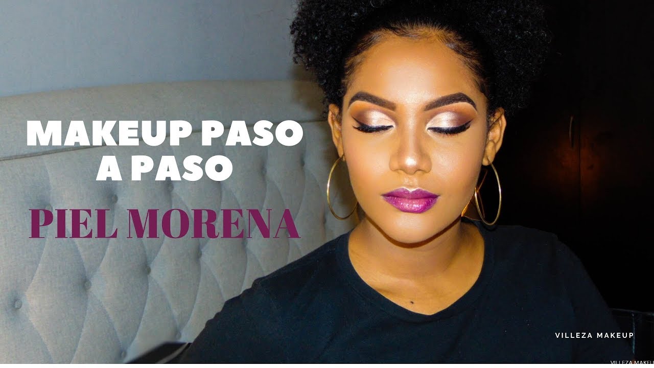 ♥ TUTORIAL ♥ Maquillaje de NOCHE Piel Morena, Negra, Trigueña //  paso a paso // Villeza Makeup