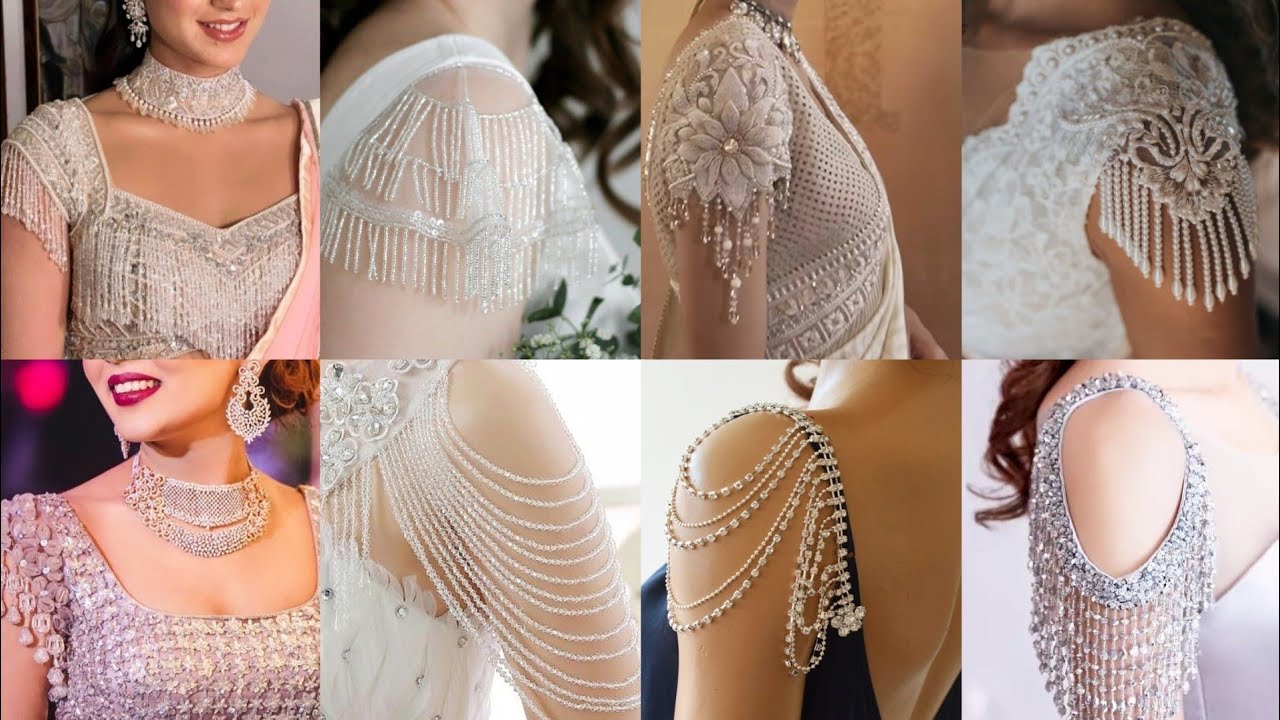 Stunning Pearl Sleeves Designs/Bridal New Blouse Sleeves/Wedding