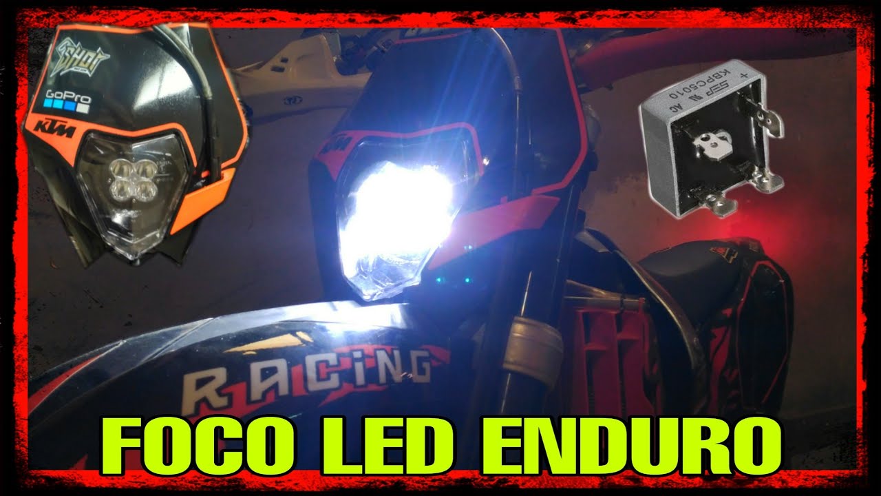Como hacer FOCO LED ENDURO moto sin BATERIA - KTM Factory Led Headlight -  Homemade LED dirt bike