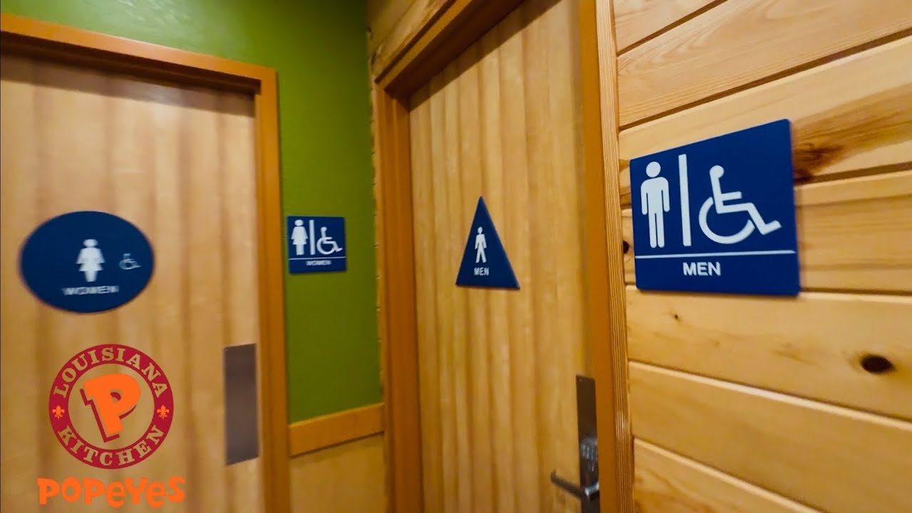 Men’s Restroom, Proflo PF1723 Toilet Flush, Sloan Urinal, AjAir | Popeyes Louisiana Kitchen, Arcadia