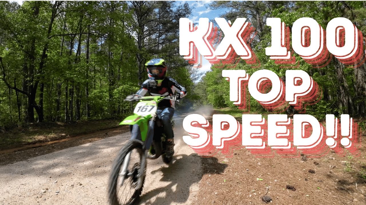Kawasaki KX 100 Максимальная скорость!!