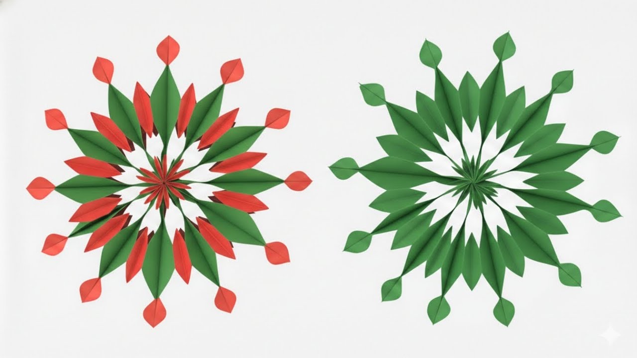 AMAZING DIY 3D HOME DECOR#snowflakes#wintercrafts#holidaycraft#paperflowerwallhanging 