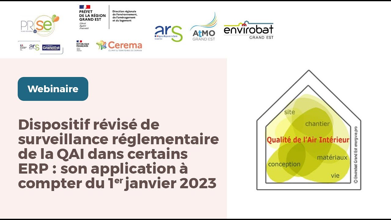 Webinaire | Dispositif révisé de surveillance réglementaire de la qualité de l'air intérieur