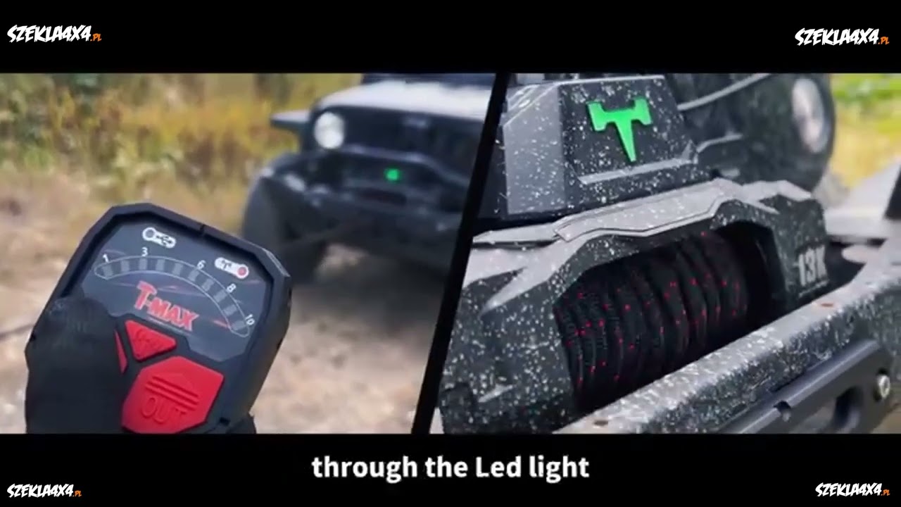 Wyciągarka T-max Force View Titan 12v 13000lbs z liną syntetyczną w oplocie