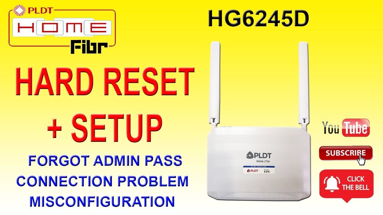How to hard reset and setup PLDT HG6245D modem fiber