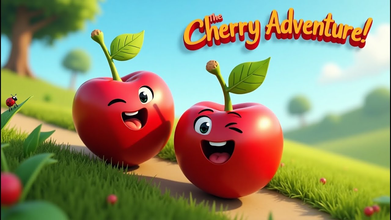 The Cherry Adventure 🍒 | Fun Kids Poem with Talking Cherries | Animated Nursery Rhyme
