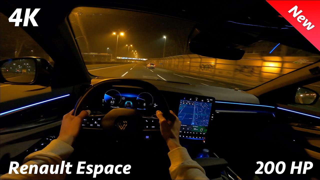 Renault Espace 2024 - Night POV drive & Review in 4K (Matrix LED, Consumption, Acceleration)