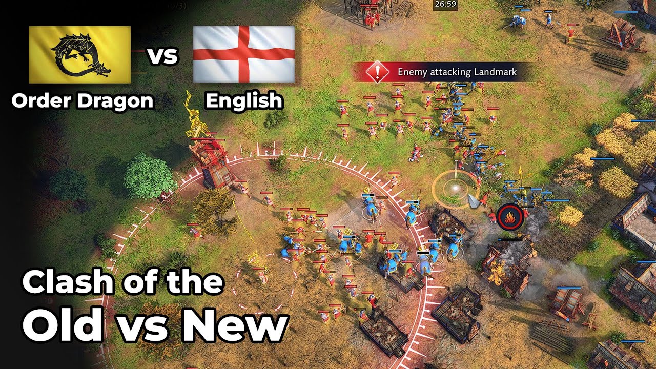 AoE4 Sultan Ascend - Order of the Dragon vs English - Should I go feudal push instead of castle?