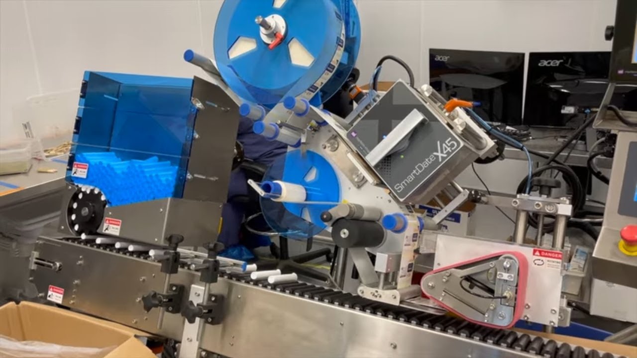 High-Speed Print & Apply Label Applicator with Hopper for Round Containers