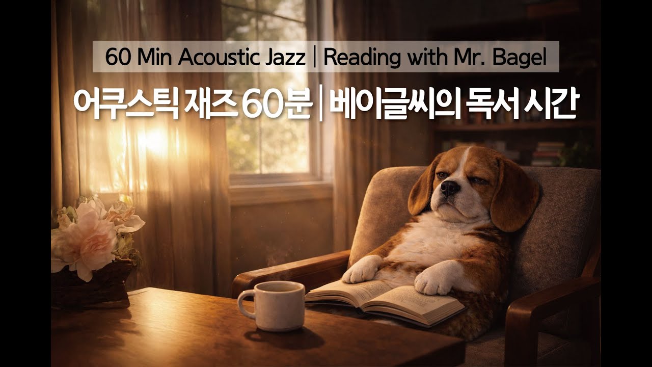 따스한 햇살 아래 카페 힐링 재즈 1시간 | 베이글씨와 함께 읽어요. 어쿠스틱 재즈 | 1 HOUR Cozy Cafe BGM, Reading Music