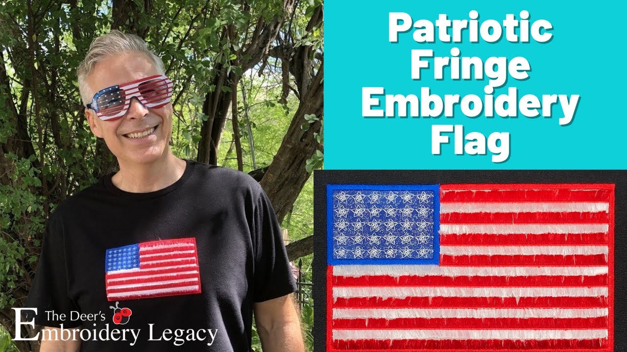 Fringe Machine Embroidery - Patriotic USA Flag