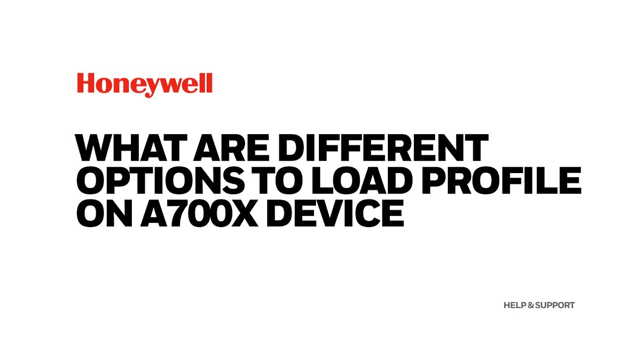What are Different Options to Load Profile on A700x Device