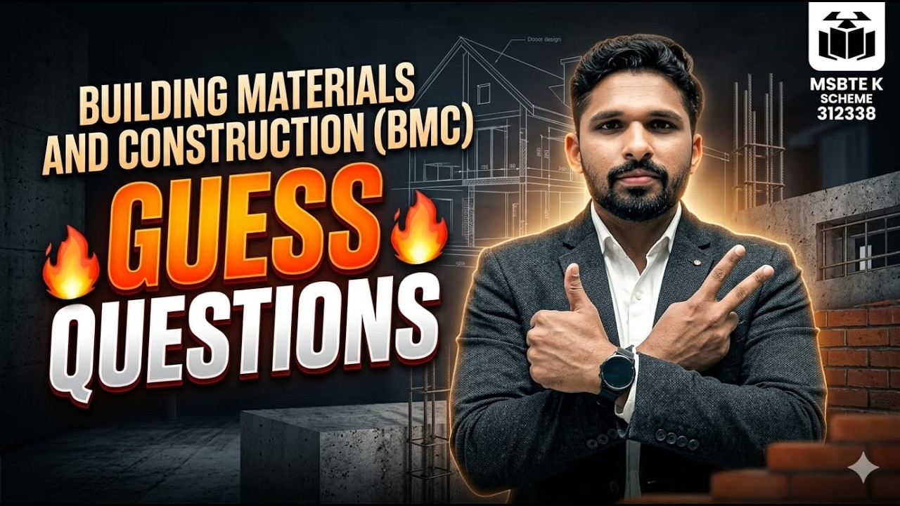 BUILDING MATERIALS AND CONSTRUCTION (BMC)|GUESS QUESTIONS|MSBTE|K-SCHEME-312338|#msbte #diploma