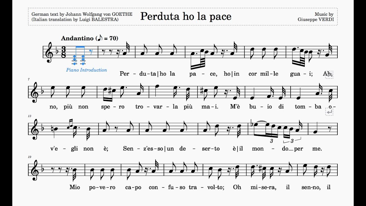 Perduta Ho La Pace (Verdi) | ABRSM Grade 8 | List D | 70 bpm | Sing-Along