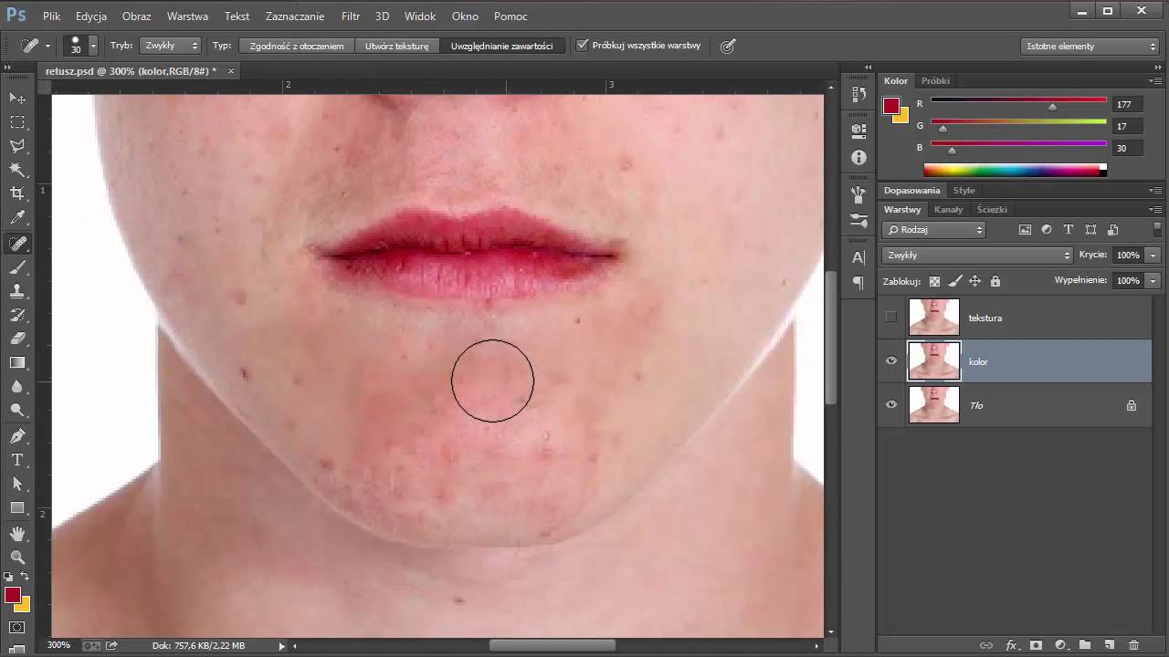 Adobe Photoshop - retusz twarzy