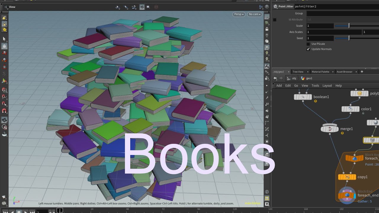 Houdini Tutorial - Random procedural books