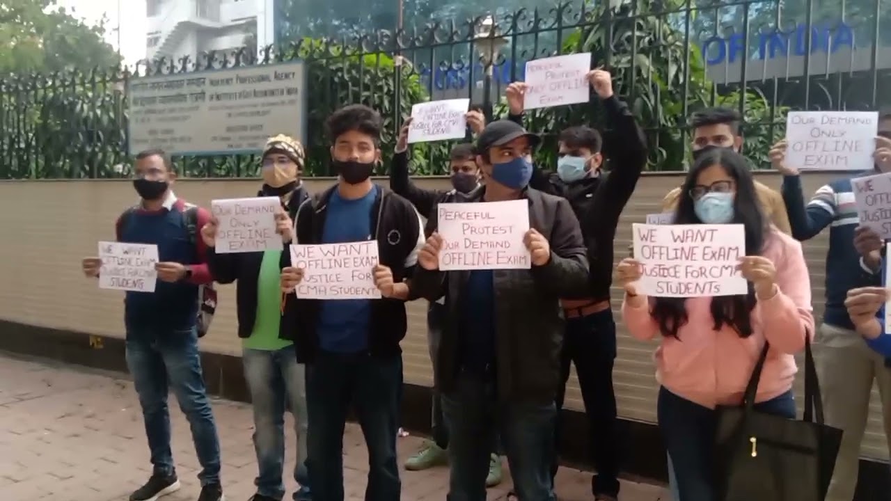 cma protest against the online exam | hunger protest| with #amitsir and studentteam #22dec #cmaexam