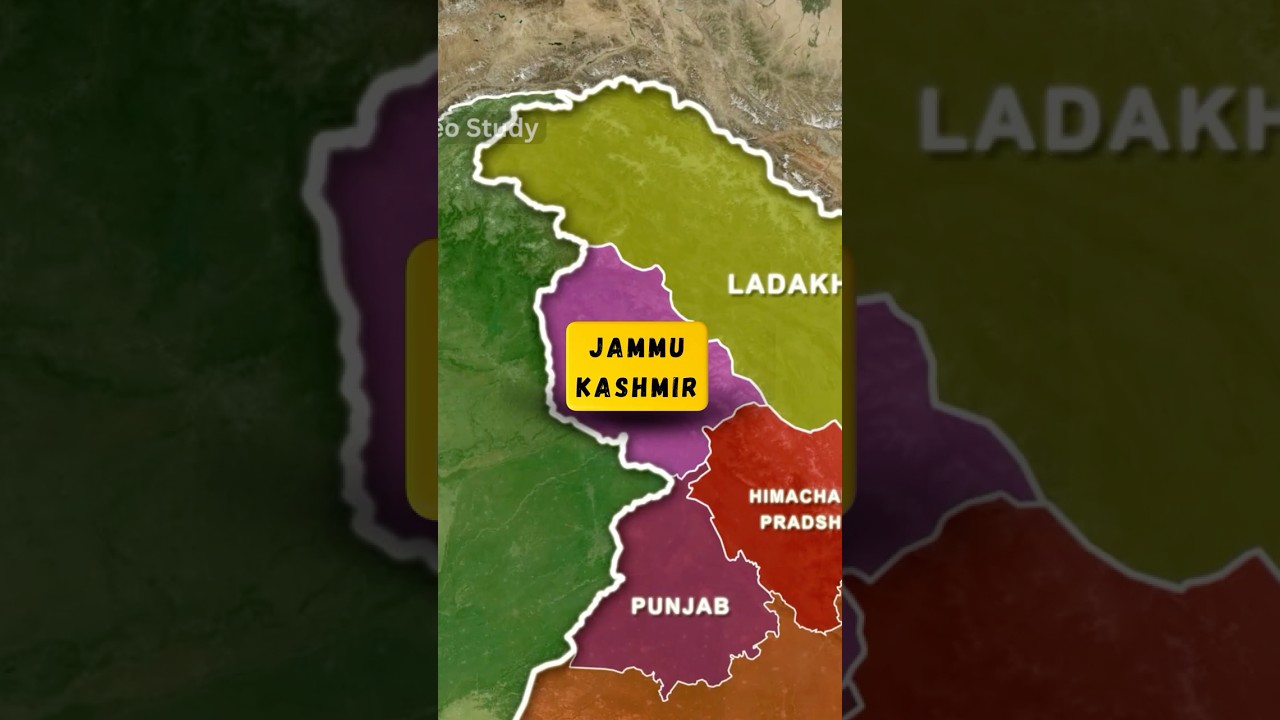 Jammu & Kashmir Map Animation &ndash; Districts, Borders & Geography Explained #jammukashmir #upsc