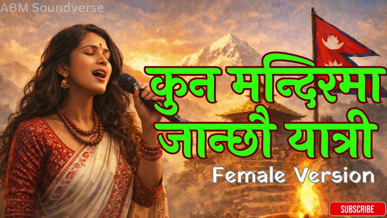 Kun Mandir Ma Janchhau Yatri | Female Cover (AI) | Nepali AI cover | Devotional Song #abmsoundverse