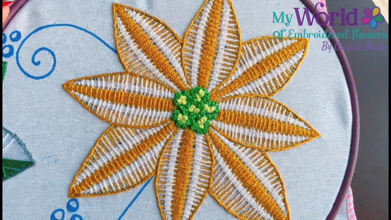50. Bordado Fantasía Nochebuena 4 / Hand Embroidery Poinsettia with Fantasy Stitch