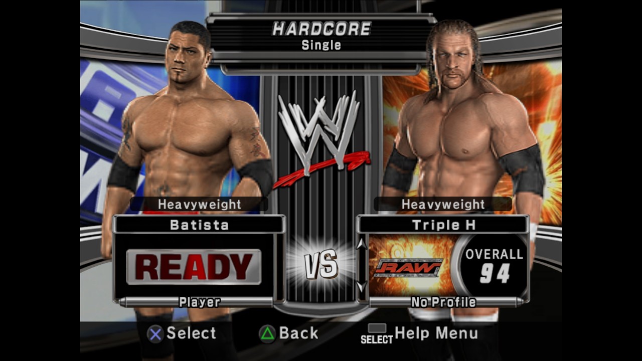 Batista vs Triple H – Hardcore Match 🔥 WWE SmackDown vs Raw Gameplay 2007
