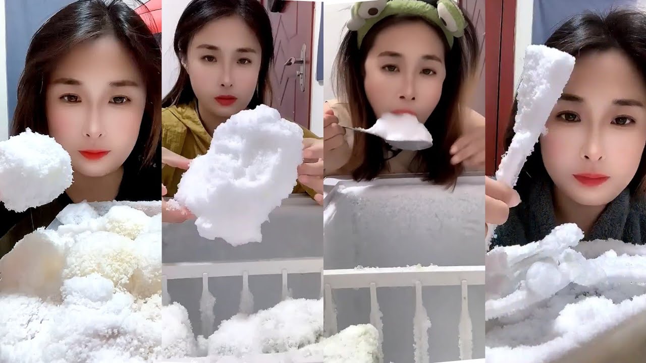 ASMR her squeaky mixed ice eating only bites part 5