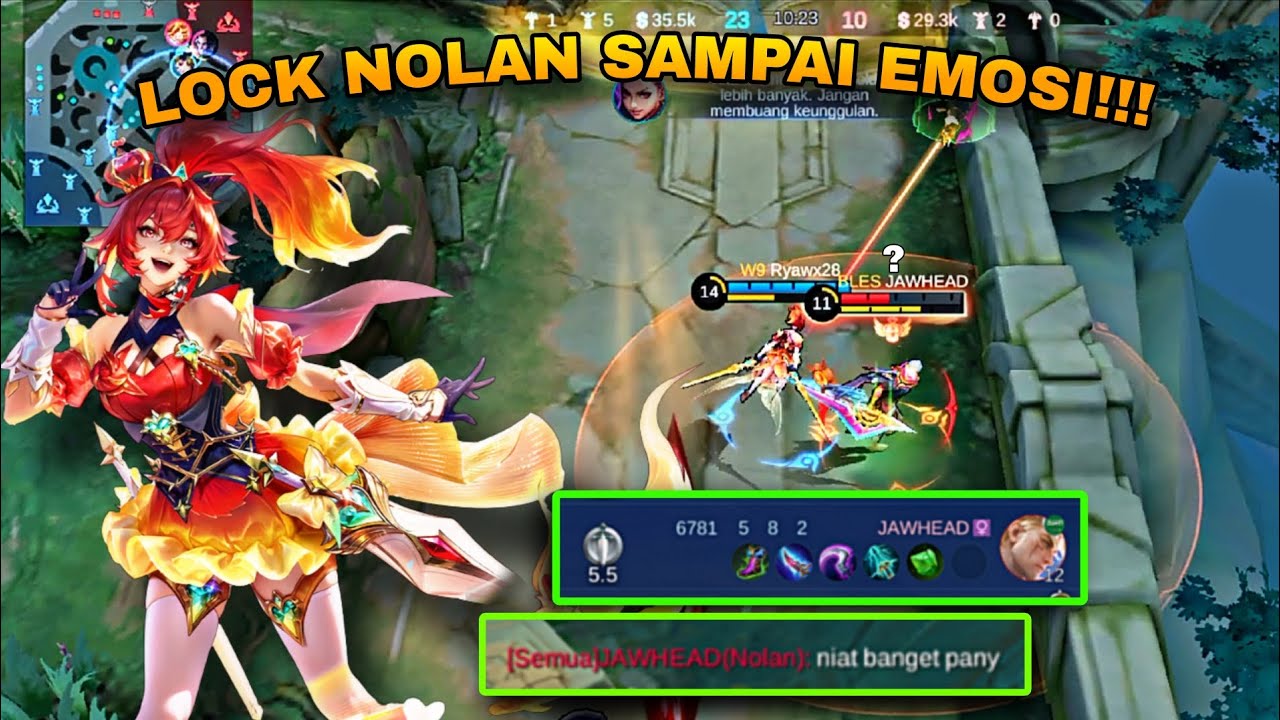 LOCK NOLAN SAMPAI AKHIR + ENGGA DI KASIH BUFF SAMPAI EMOSII‼️ |MOBILE LEGENDS