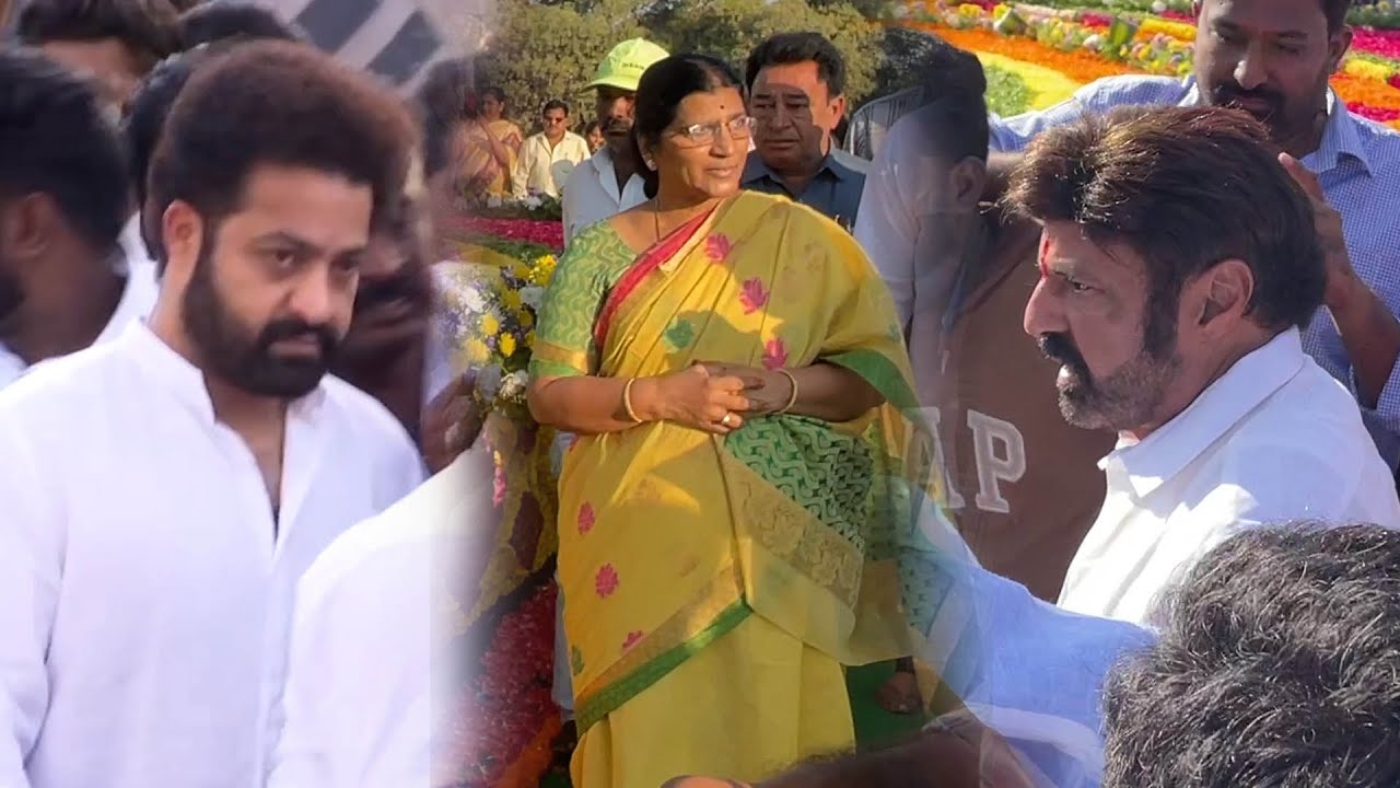 Jr NTR, Balayya and Lakshmi Parvathi Visuals at NTR Ghat | NTR Jayanthi | Huge Crowd | Filmy Page