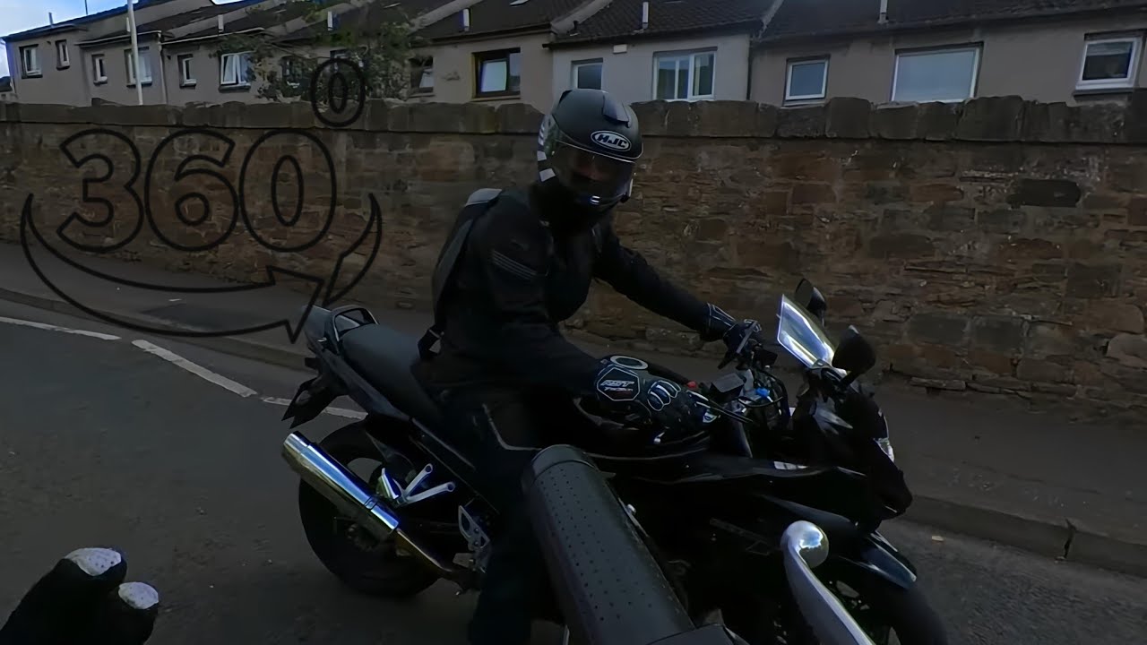 Yamaha Virago 535 - Gorebridge to Musselburgh - 360 video