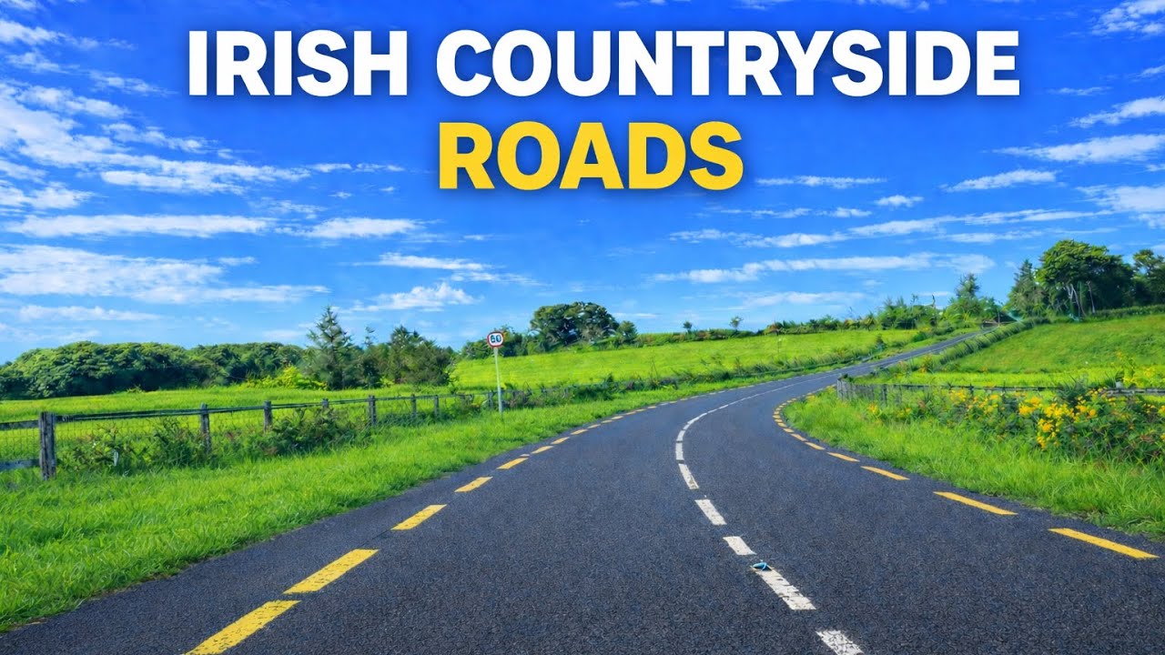 4K Scenic Drive – Irish Countryside Roads | Celtic Instrumental Music Ride