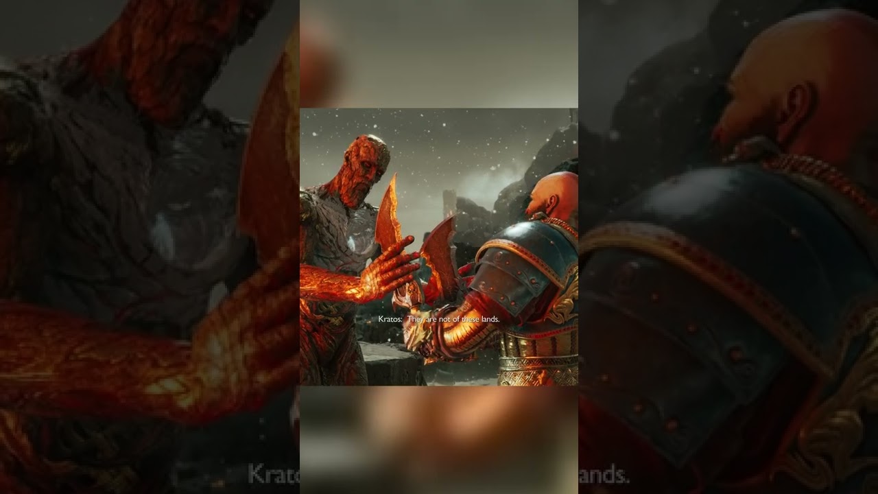 Surtr sees The Blades of Chaos and changes his mind about Ragnarok - God of War Ragnarok