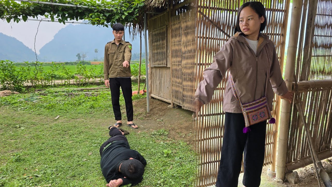 Who is the man lying in front of Ly Tu Lien and Tien's house? Why is he lying there?