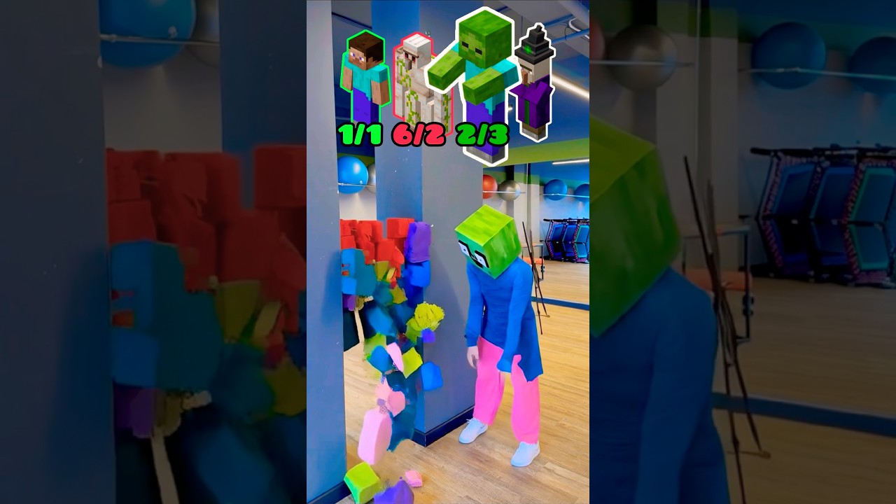 🐱Minecraft challenge/who won?🏆 Steve vs golem vs zombie vs witch? #minecraft #challenge #shorts
