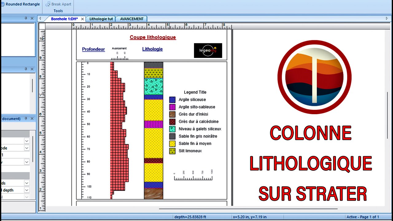 Comment faire une colonne lithologique avec Strater  Tutoriel