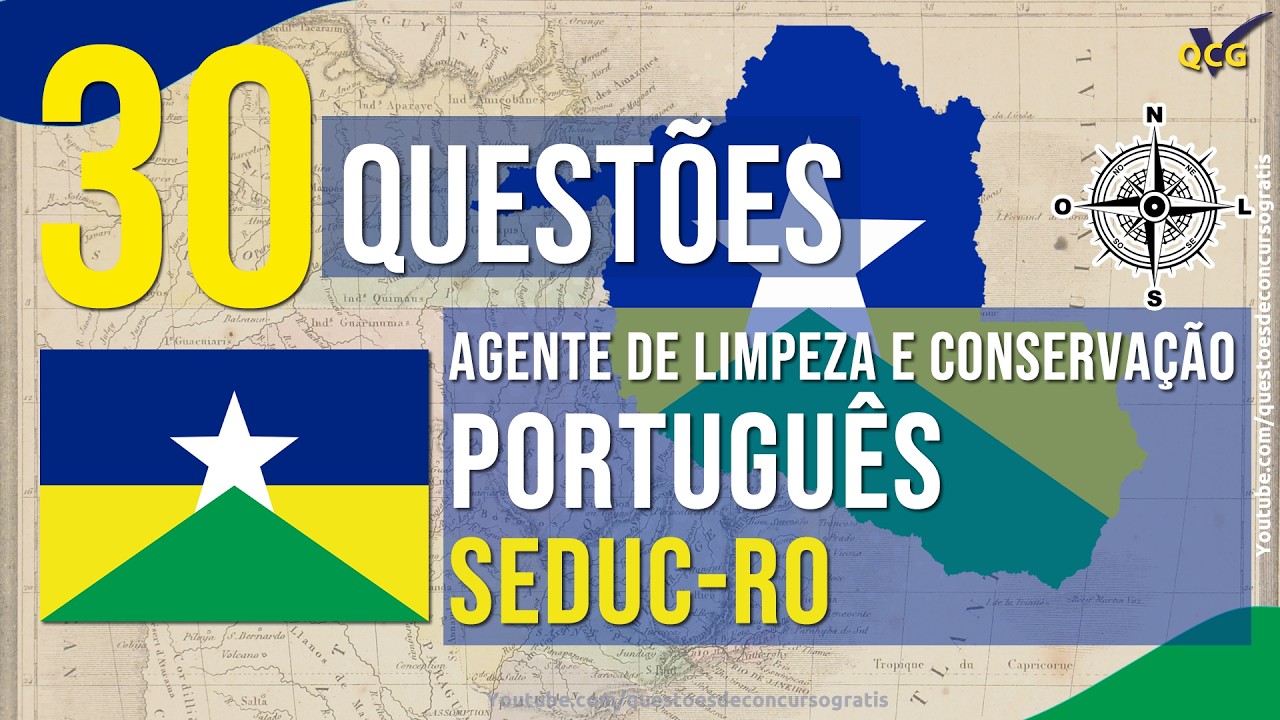 Simulado SEDUC-RO 2026 Agente de Limpeza e Conservação Questões de Português