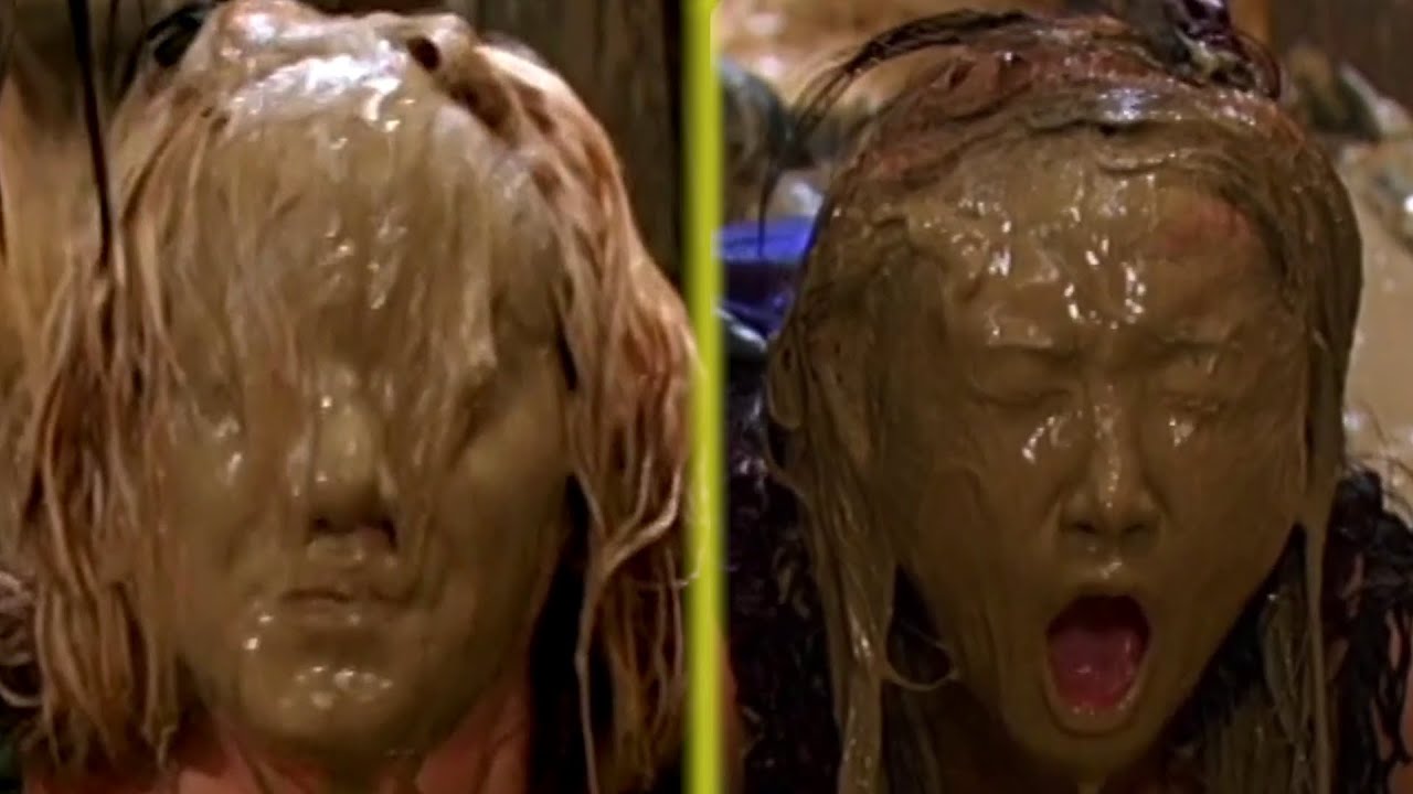 Ashley Tisdale & Brenda Song Mud faceplant + Behind the scenes