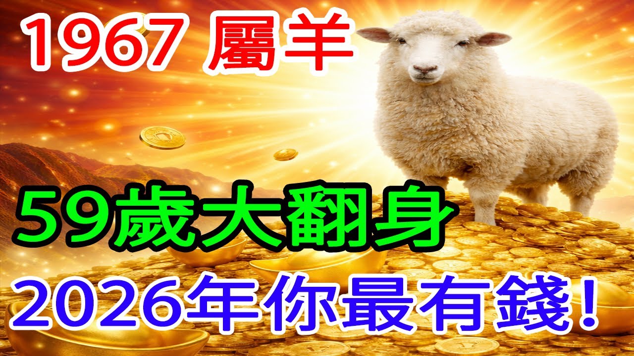 59歲不是劫，是財關！1967年屬羊，一念覺醒，富貴自來！#1967年屬羊 #屬羊2026運勢 #生肖羊運勢 #生肖羊2026馬年運勢 #屬羊運勢 #1967年生肖羊