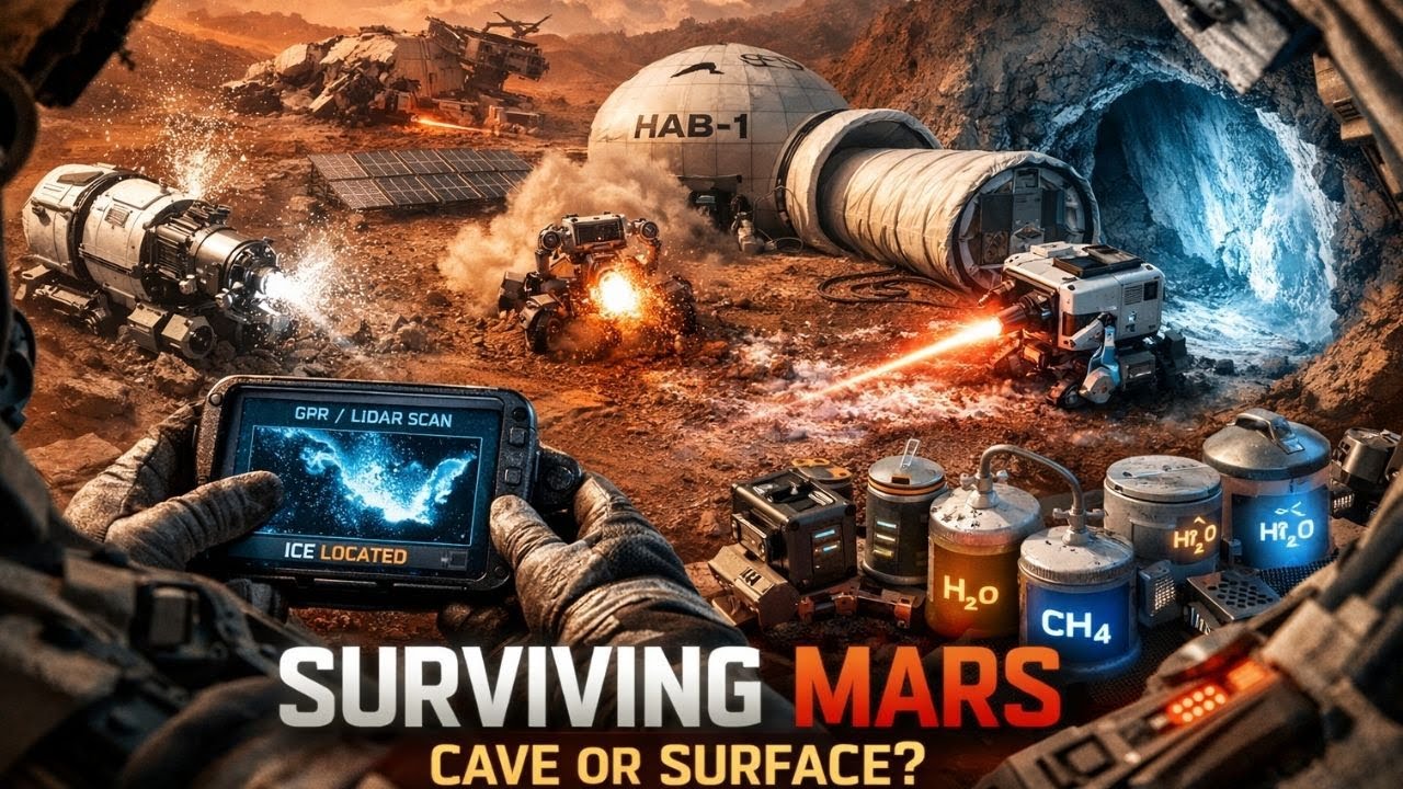 Mars Habitat Build in 0.38g | Lava Tube Shelter + Greenhouse (POV Cinematic)