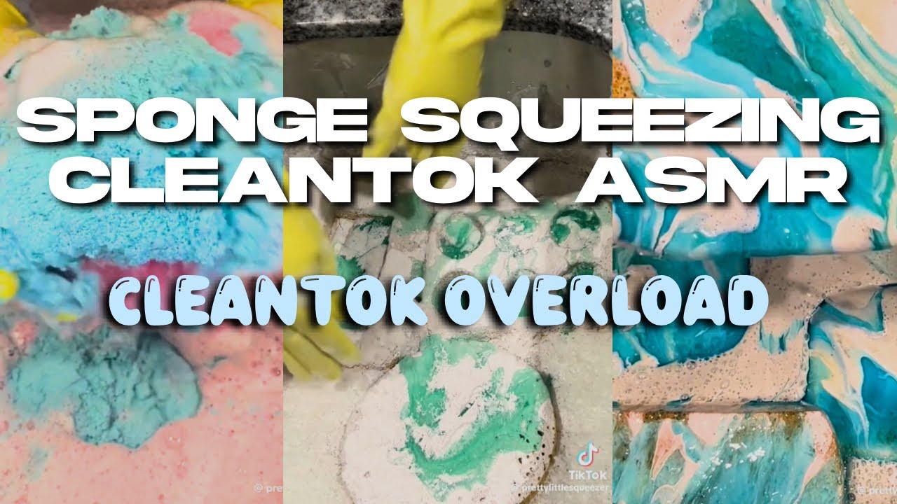 [1HR] CLEANTOK OVERLOAD COMPILATION | SATISFYING SPONGE SQUEEZING ASMR | DISHSOAP, COMET, AJAX, PINE