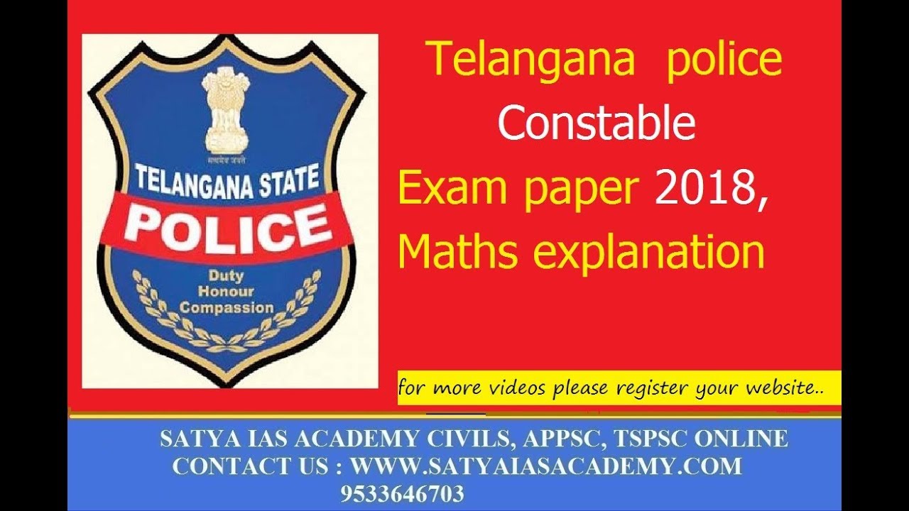 TSPSC constable  Question papers with answers 2018