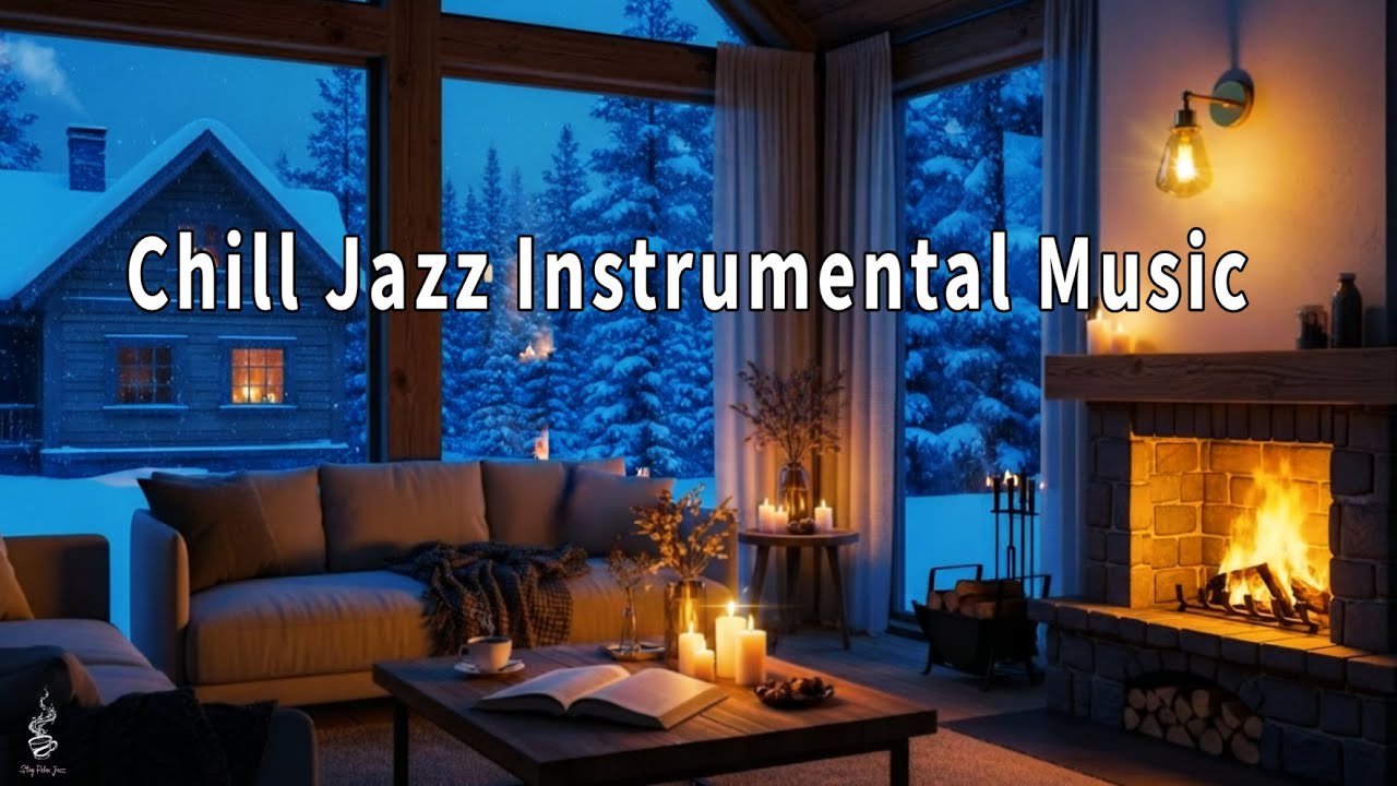 Chill Jazz & Crackling Fireplace – Cozy Winter Ambience for Sleep, Relax & Unwind