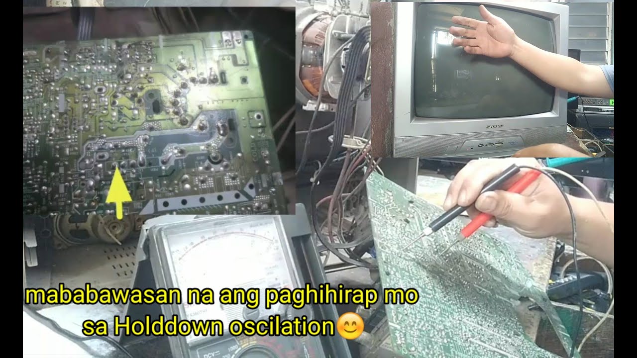 Sharp crt tv holddown oscilation repair tutorial.