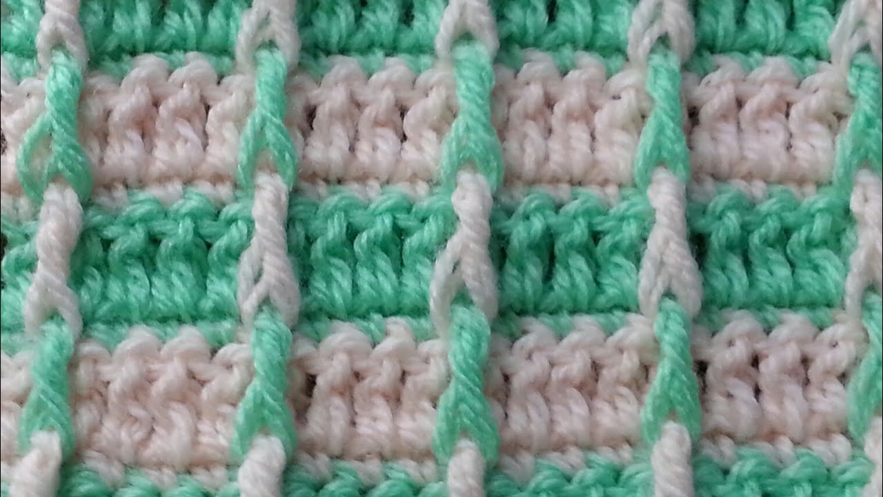 كروشيه غرزة البريد الامامى front post Double crochet stitch