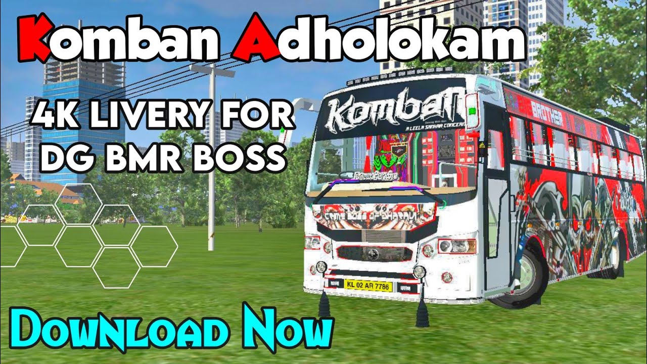 Komban Adholokam 4K Livery For DG Bmr Boss Bus Mod⚡️| Download Now🔥| Gaming With Alan