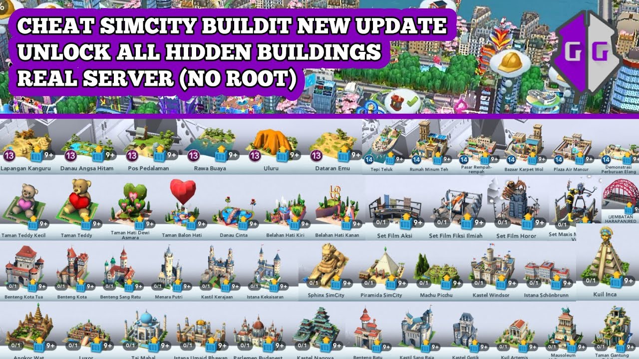 Cheat simcity new update | Unlock hidden building - Membuka bangunan tersembunyi (Real Server) 💯