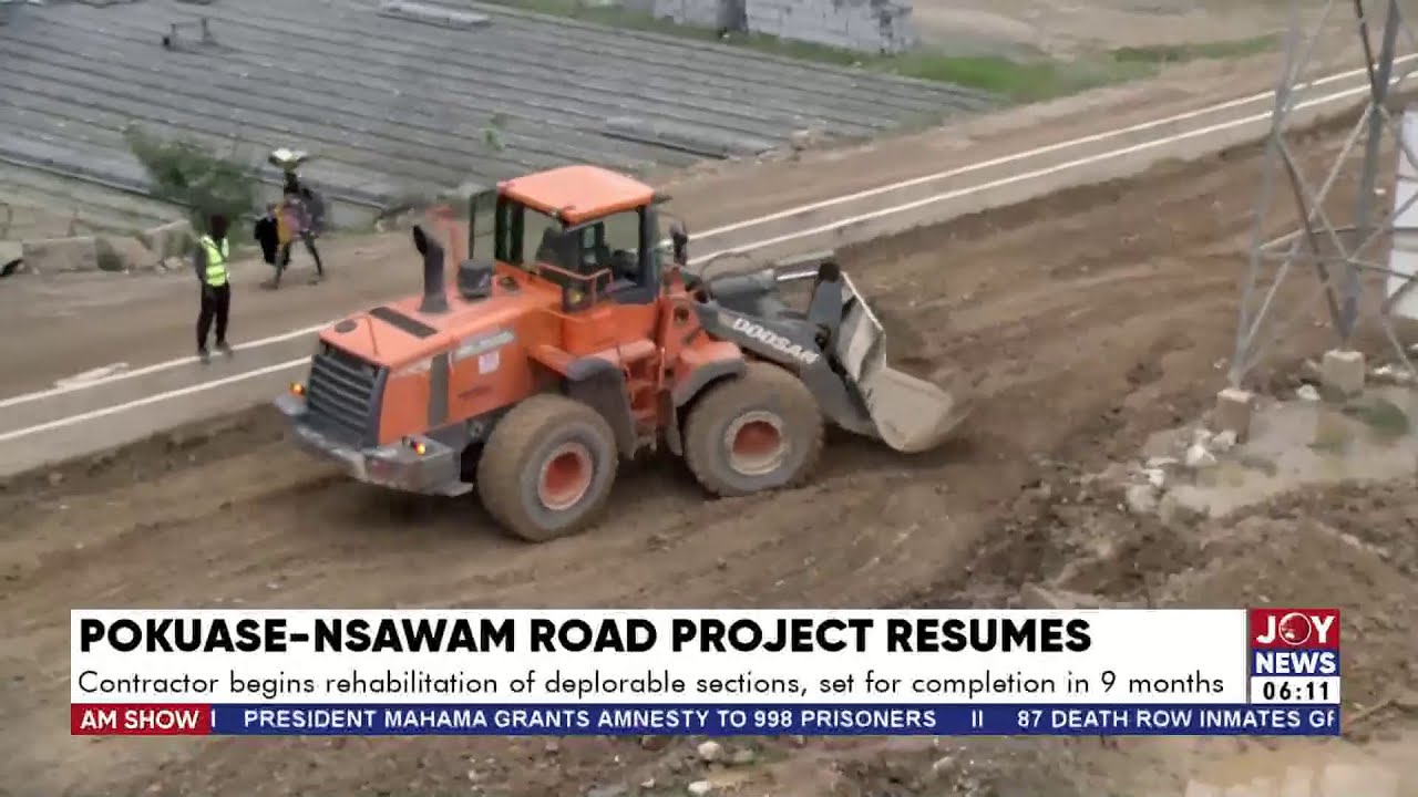 Pokuase-Nsawam Road: Contractor begins rehabilitation of some sections, set for completion in 9 mths