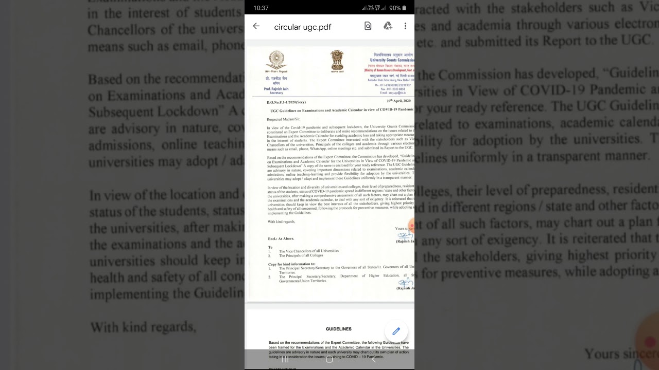 EXAMINATION|UGC|GUIDELINES|2020|EVEN SEMESTER|YEARLY